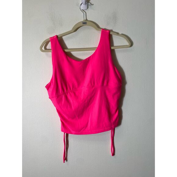 NWOT Love Tree Neon Pink Sleeveless Athletic Top Sz L - Picture 1 of 3